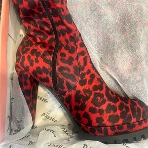 Red Leopard Print Women's Boots